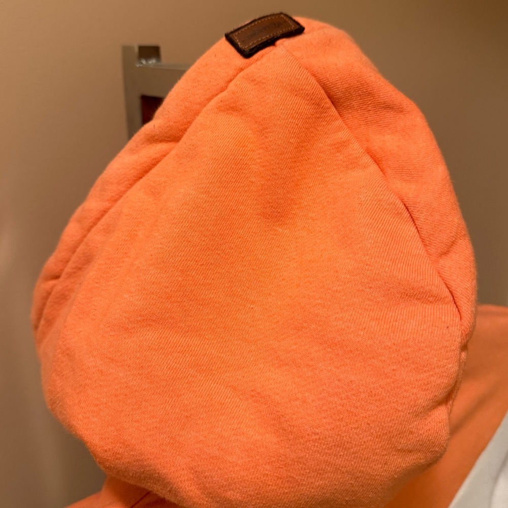 Wanakome Orange and White Funnel Neck Pullover Sweater - Picture 7 of 16